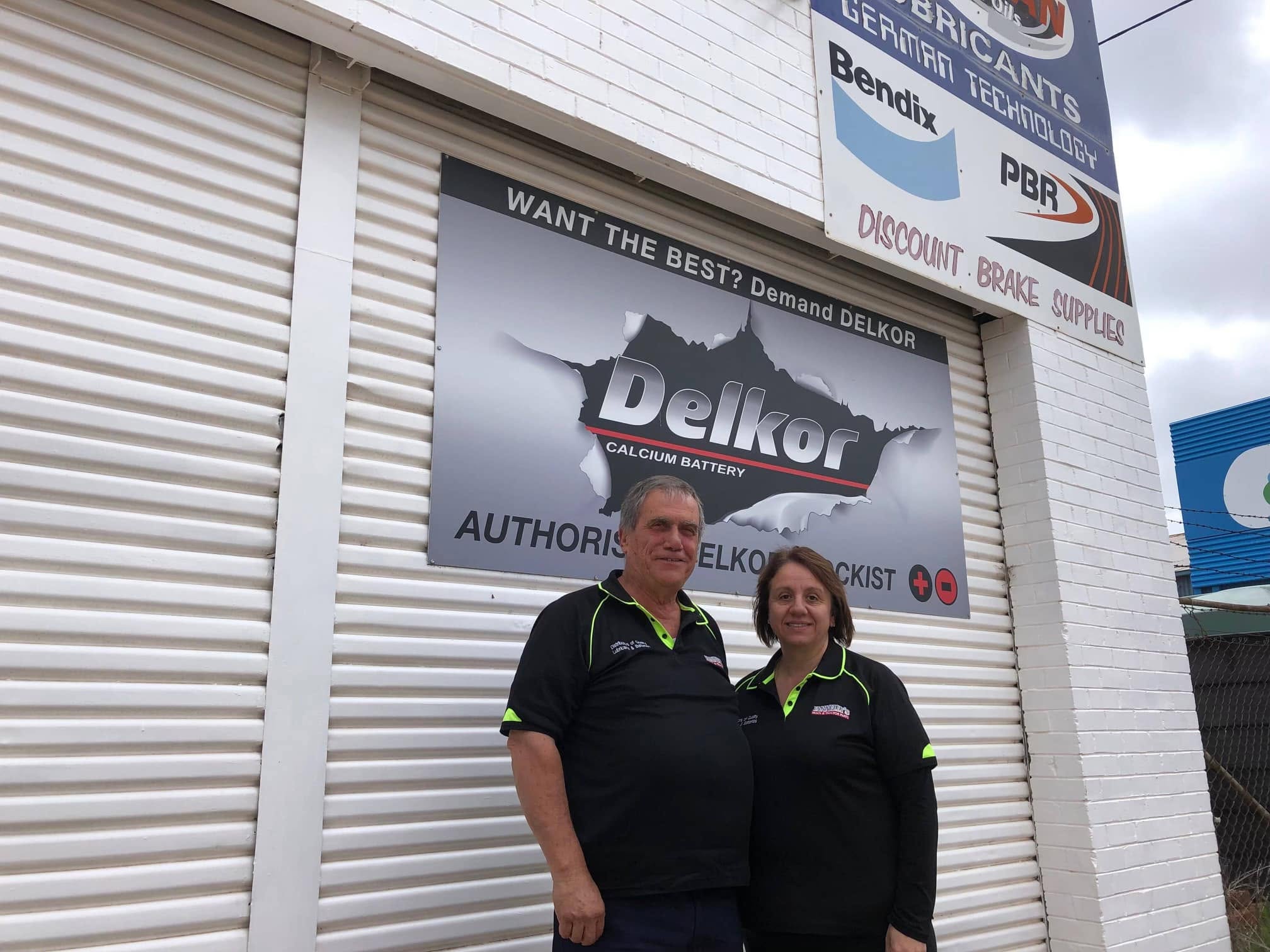 Joe and Maria Iannelli outside Iannelli's Truck and Tractor Parts