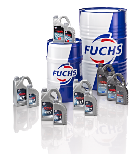 FUCHS TITAN automotive oils and lubricants in bottles and drums